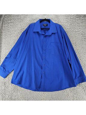 Marquis Shirt Mens Neck 20.5 Blue Long Sleeve Button Up Single Needle Tailoring
